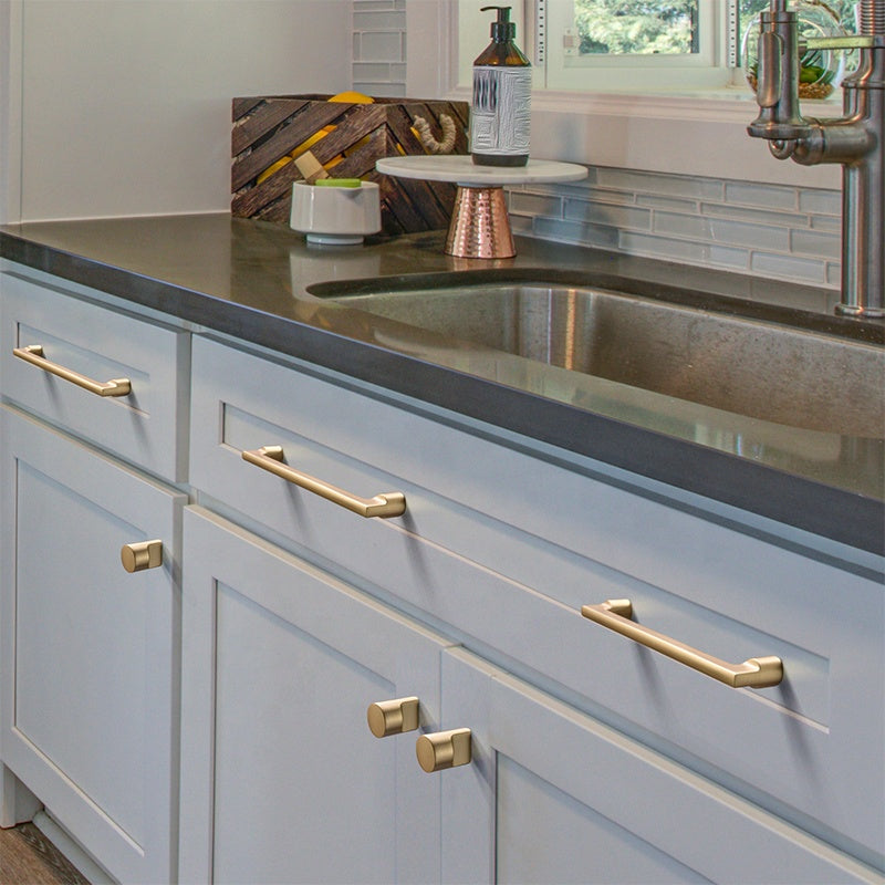 Modern Gold Brushed Cabinet Handles Pulls Knobs