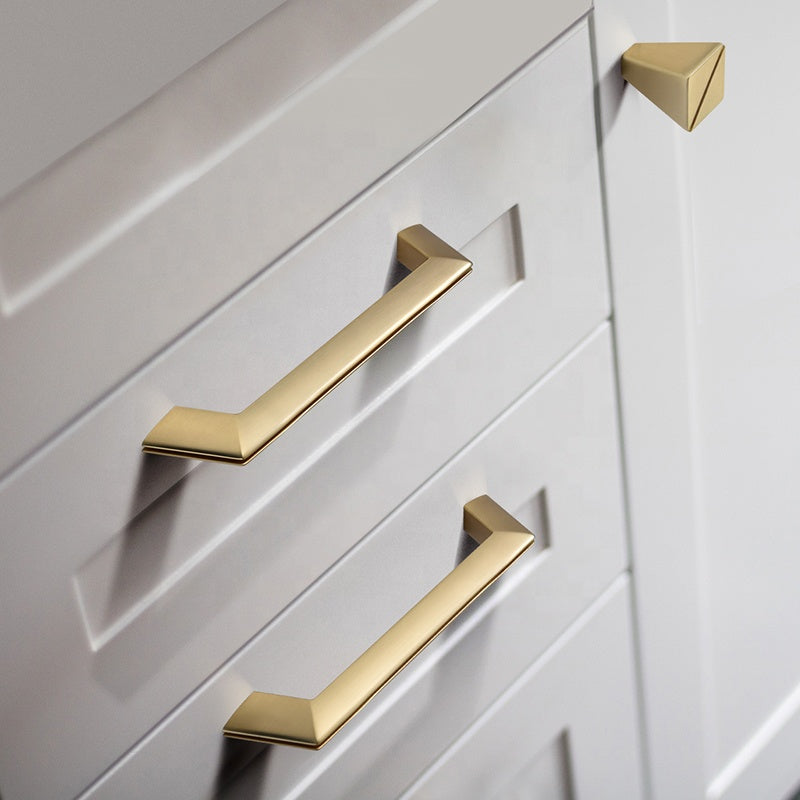 Unique Modern Brushed Brass Gold Cabinet Handles Pulls Knobs