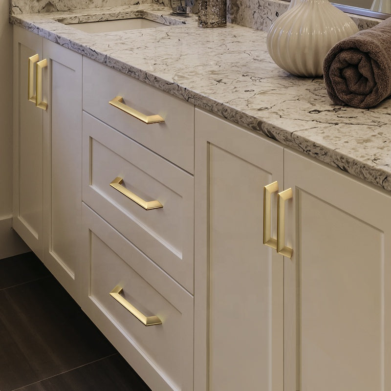 Unique Modern Brushed Brass Gold Cabinet Handles Pulls Knobs