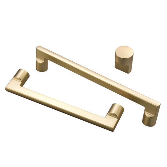 Modern Gold Brushed Cabinet Handles Pulls Knobs